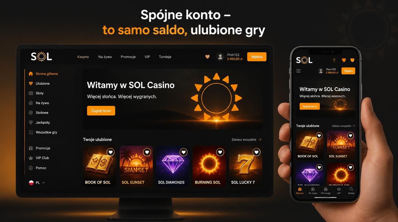 Widok desktop + mobilny z tym samym kontem